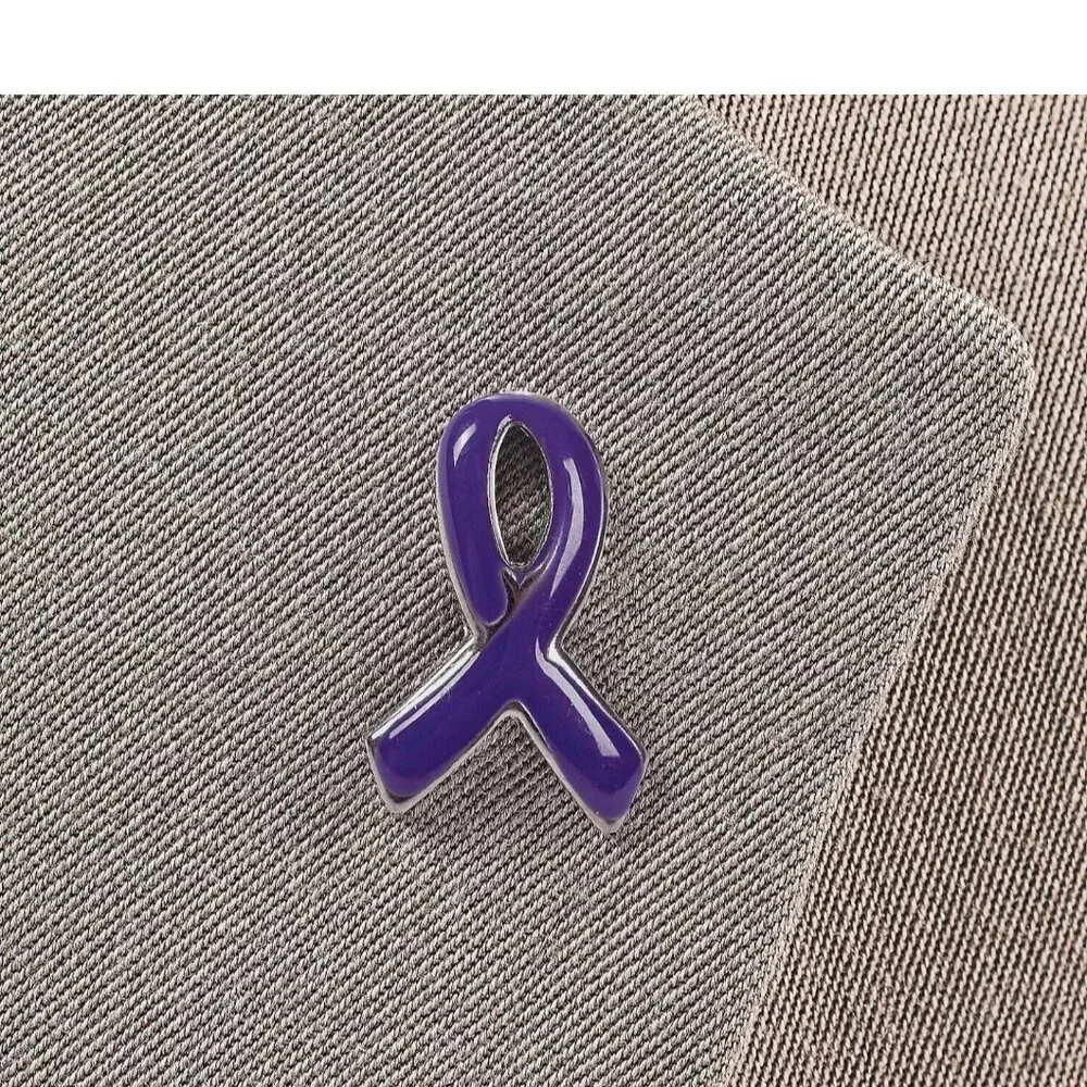 12 Pins Purple Ribbon Tac Pin Cancer Awareness Event Giveaways Relay for Life